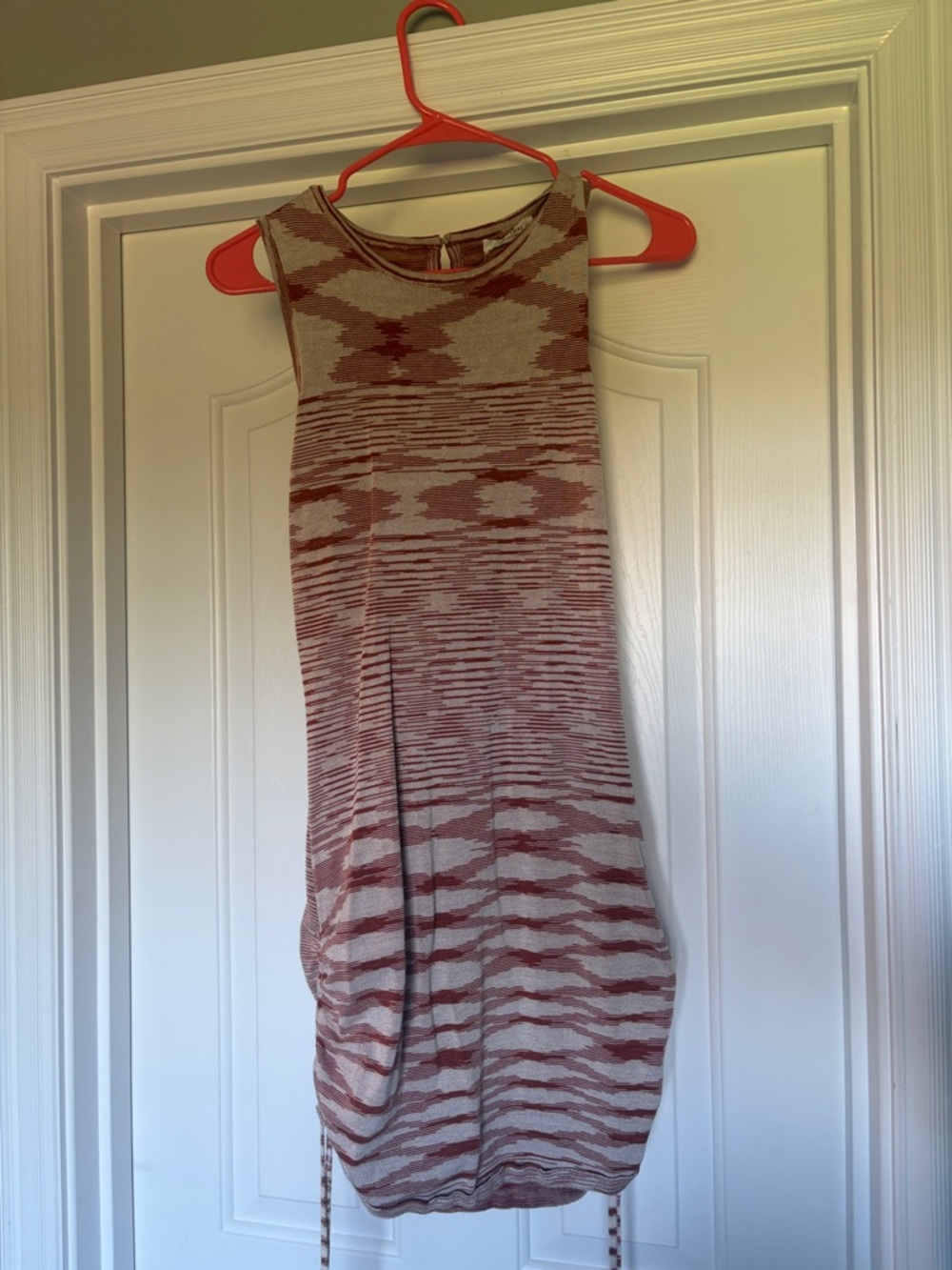 12th Tribe Sleeveless Knit Midi Dress in Red and Cream